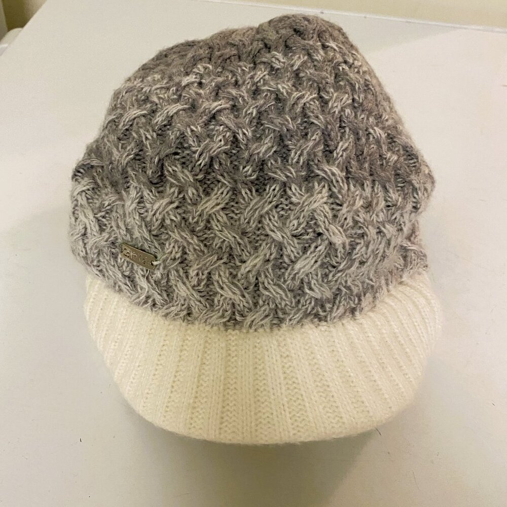 Calvin Klein Beanie Toque Women’s One Size Grey Bill Brim Knit acrylic hat